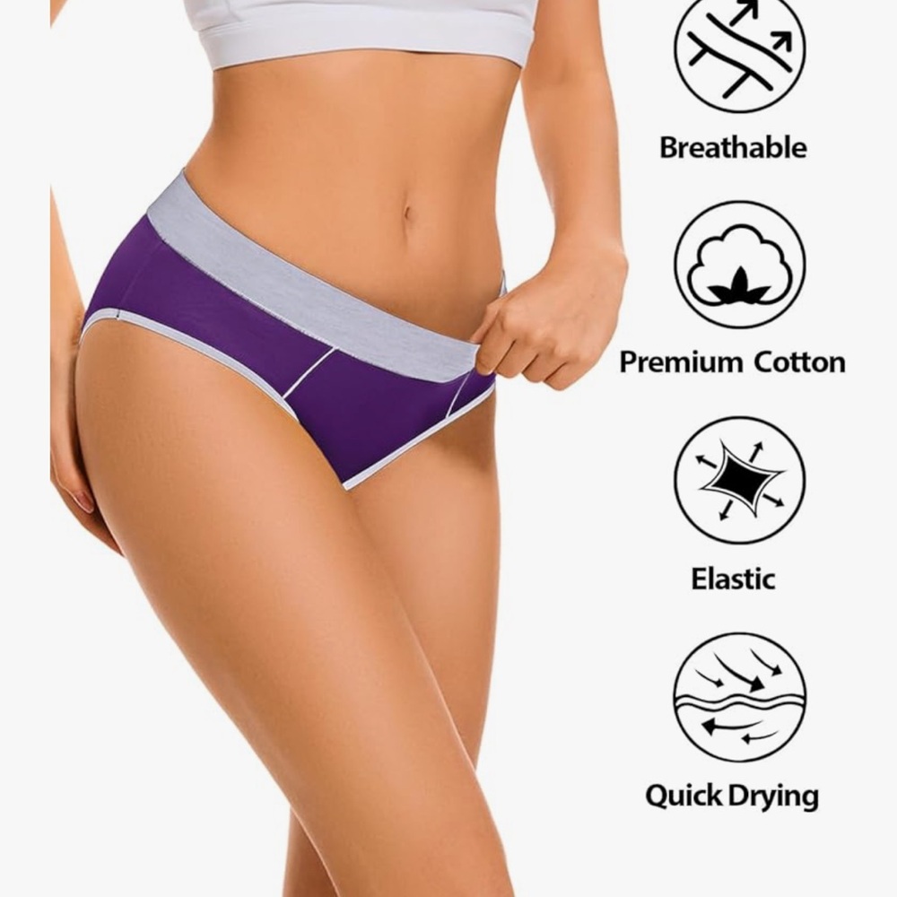 Women's Cotton Blend Hipster Briefs-Multicolor (5-Pack) - Picture 3 of 5